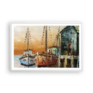 Poster in einem weißen Rahmen - Friedliche Rückkehr - 91x61 cm