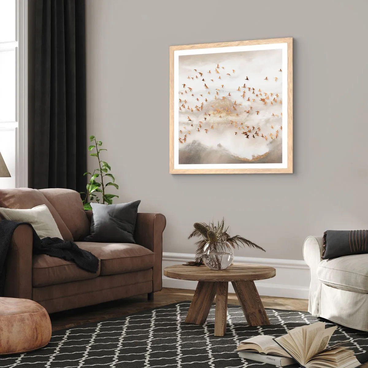 Poster in einem Rahmen aus heller Eiche - Es ist schon die Zeit… - 50x50 cm