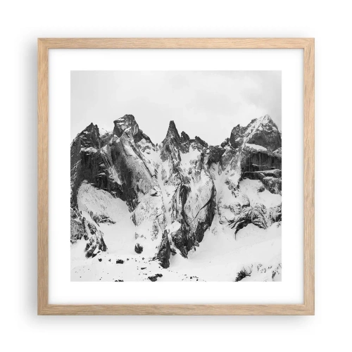 Poster in einem Rahmen aus heller Eiche - Gefährlicher Granitgrat - 40x40 cm