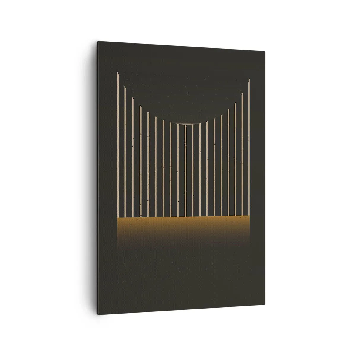 Bild auf Leinwand - Leinwandbild - Geometrisches Muster mit Streifen auf dunklem Hintergrund - 70x100cm - Die Dunkelheit erkunden - Moderne Wanddekoration für Wohnzimmer und Schlafzimmer ARTTOR