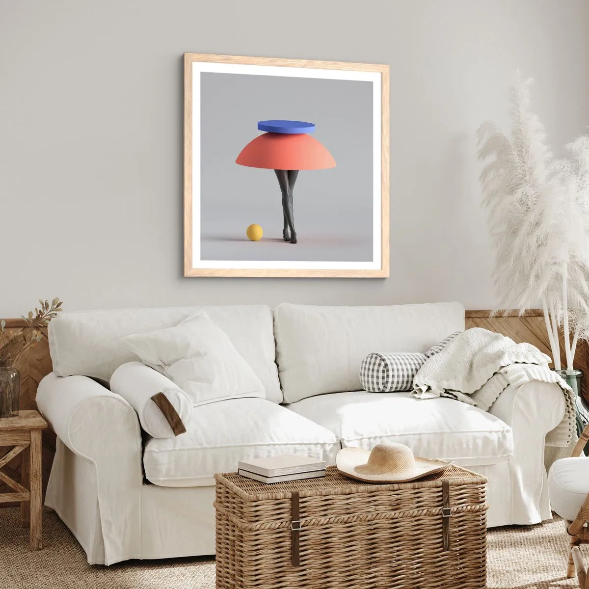 Poster in einem Rahmen aus heller Eiche - Surrealistische Komposition - 50x50 cm