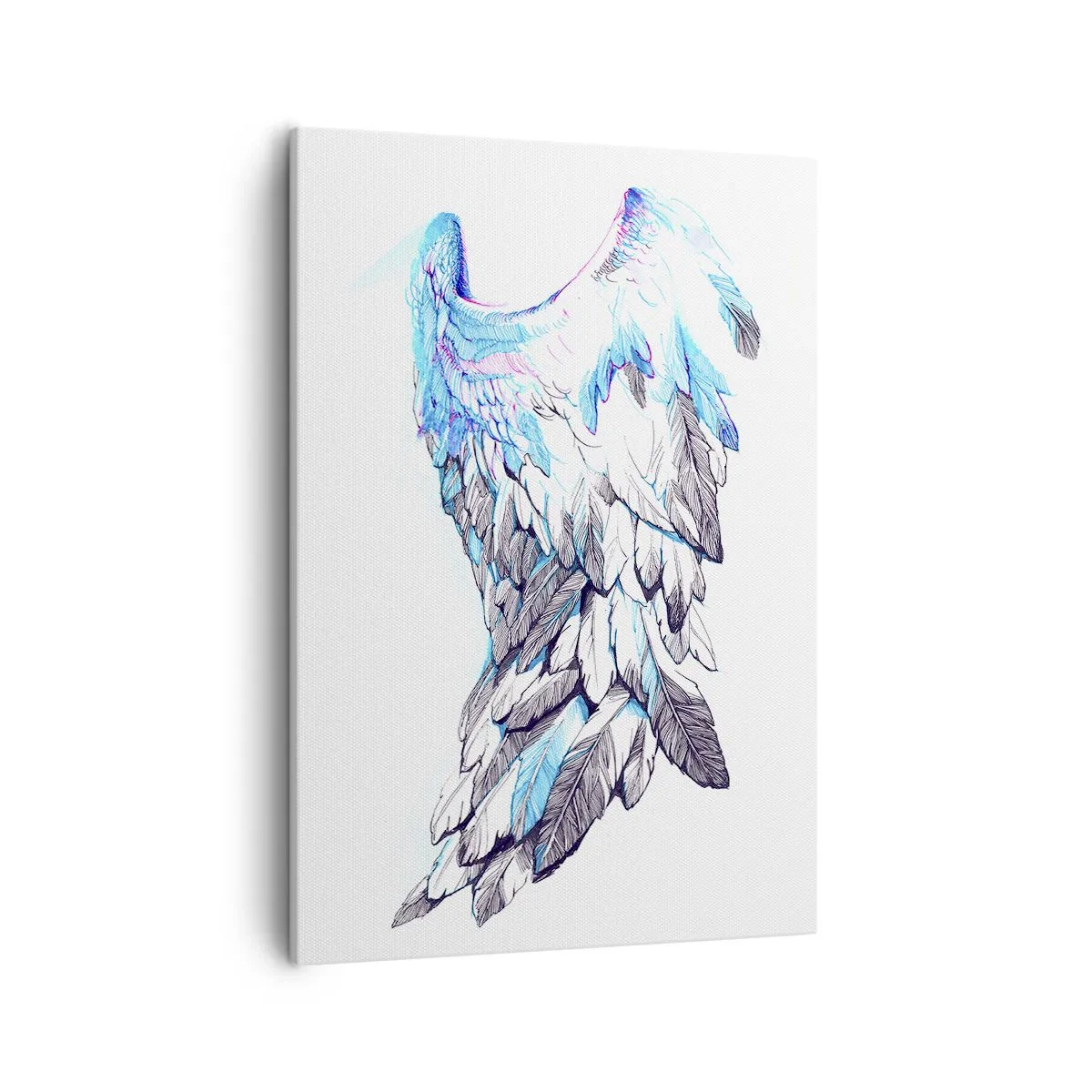 Bild auf Leinwand - Leinwandbild - Zarte Engelsflügel in Pastelltönen - 50x70cm - Ich brauche Flügel - Moderne Wanddekoration für Wohnzimmer und Schlafzimmer ARTTOR