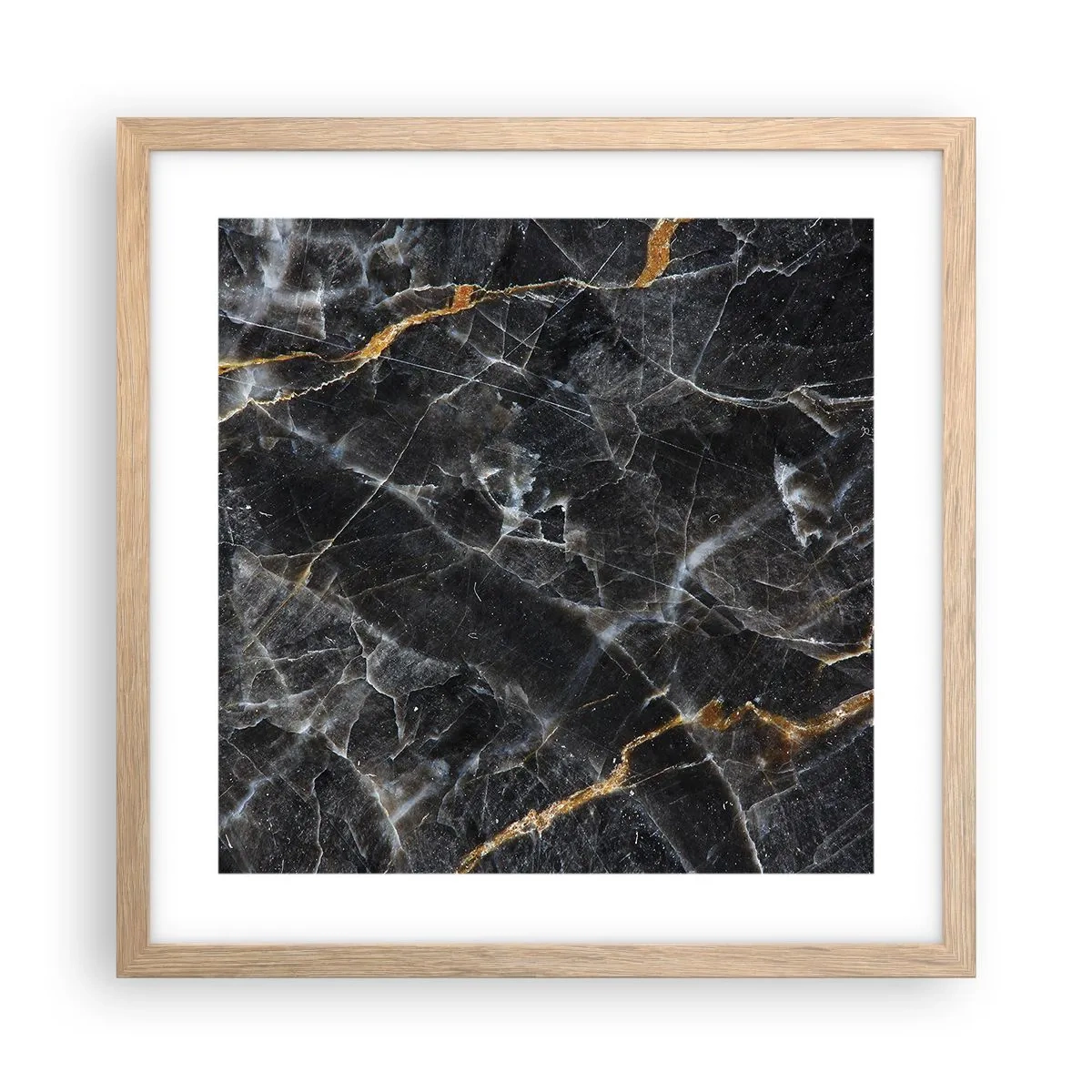 Poster in einem Rahmen aus heller Eiche - Das Innenleben des Steins - 40x40 cm