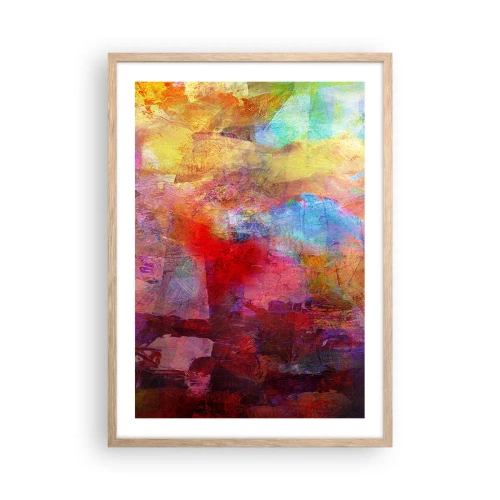 Poster in einem Rahmen aus heller Eiche - Schau in den Regenbogen - 50x70 cm