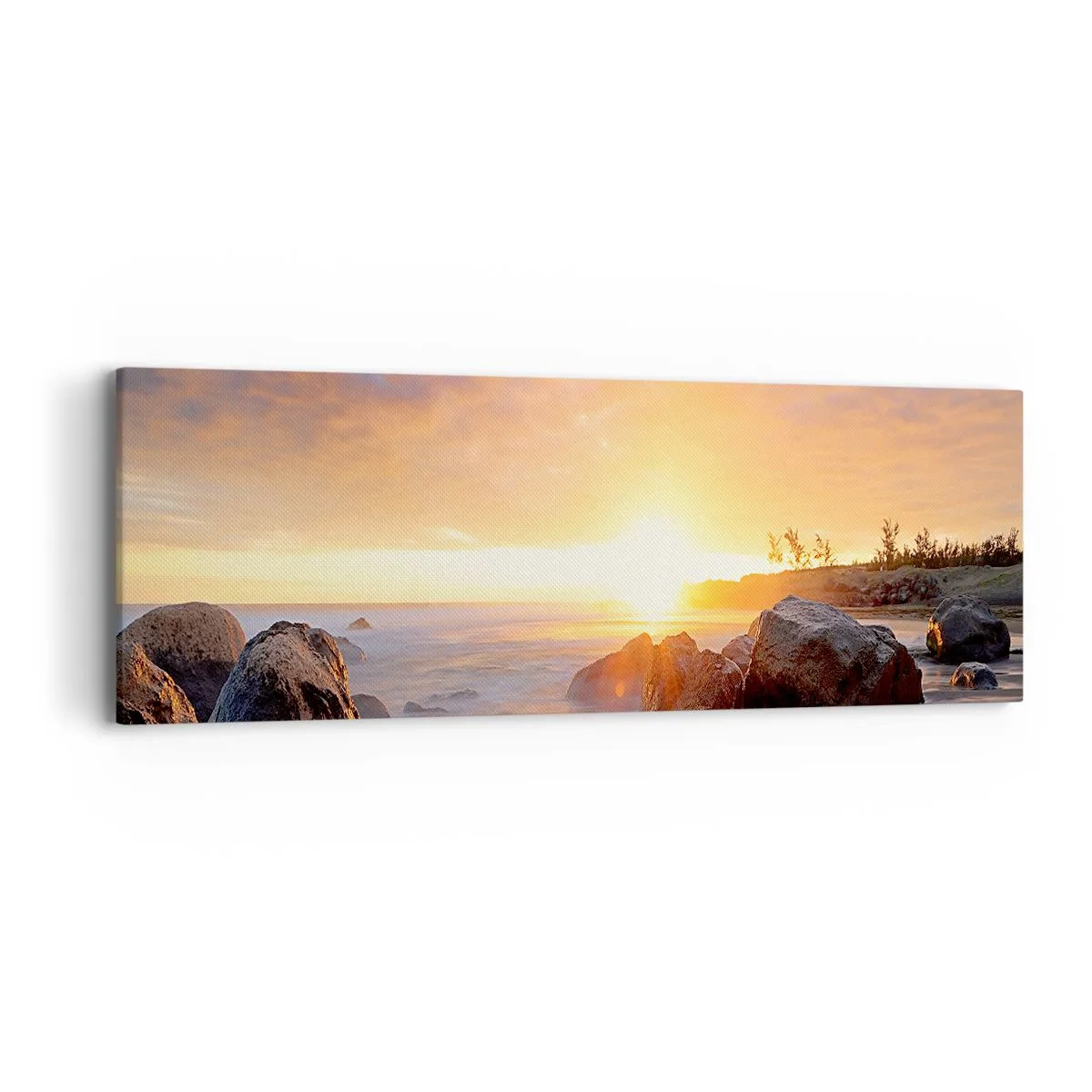 Bild auf Leinwand - Leinwandbild - Leuchtende Brise des Abends - 90x30 cm