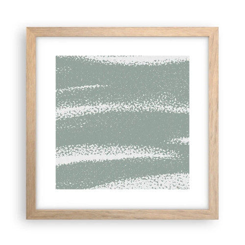 Poster in einem Rahmen aus heller Eiche - Abstraktion im Winterklima - 30x30 cm