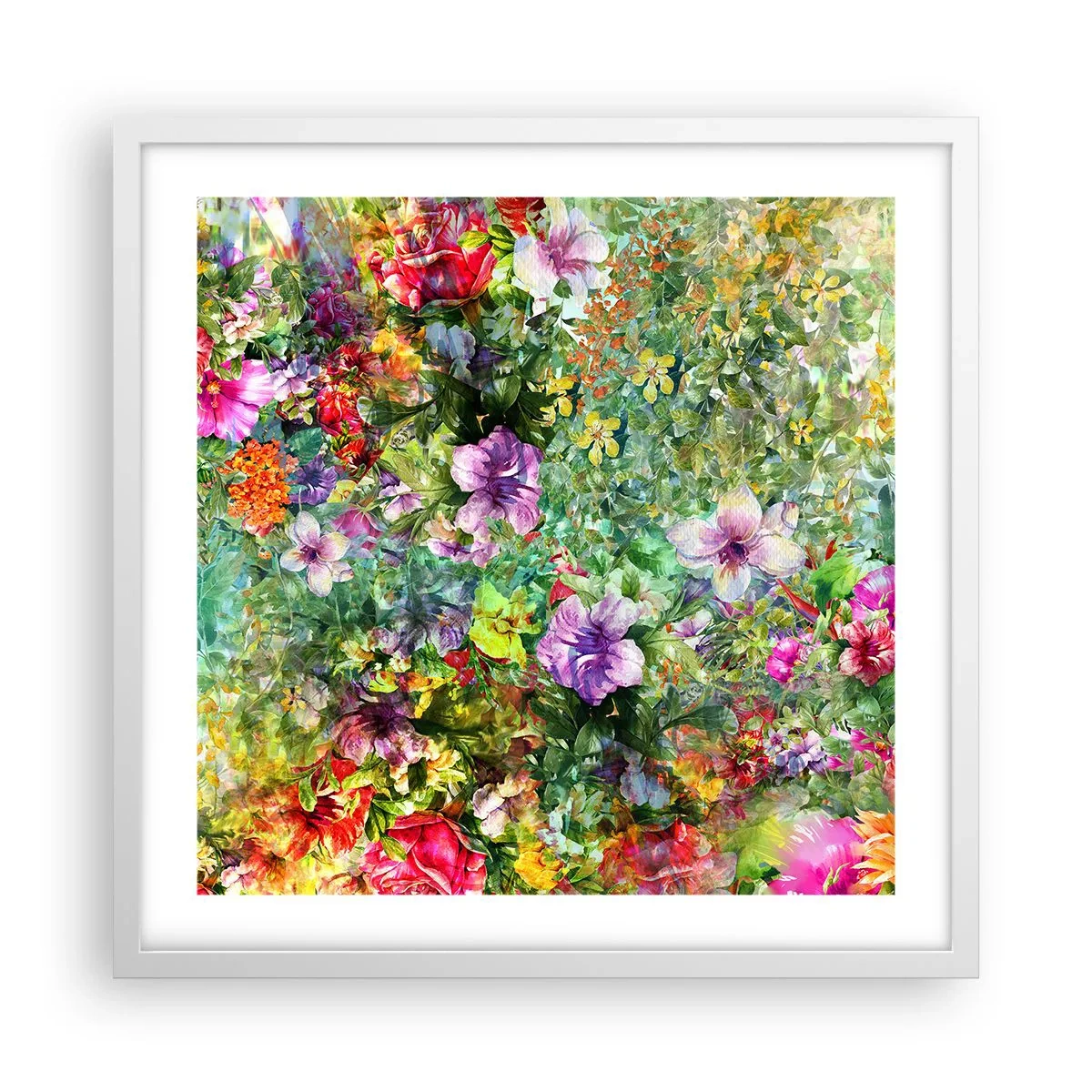 Poster in einem weißen Rahmen - In Blumen für das Verderben - 50x50 cm
