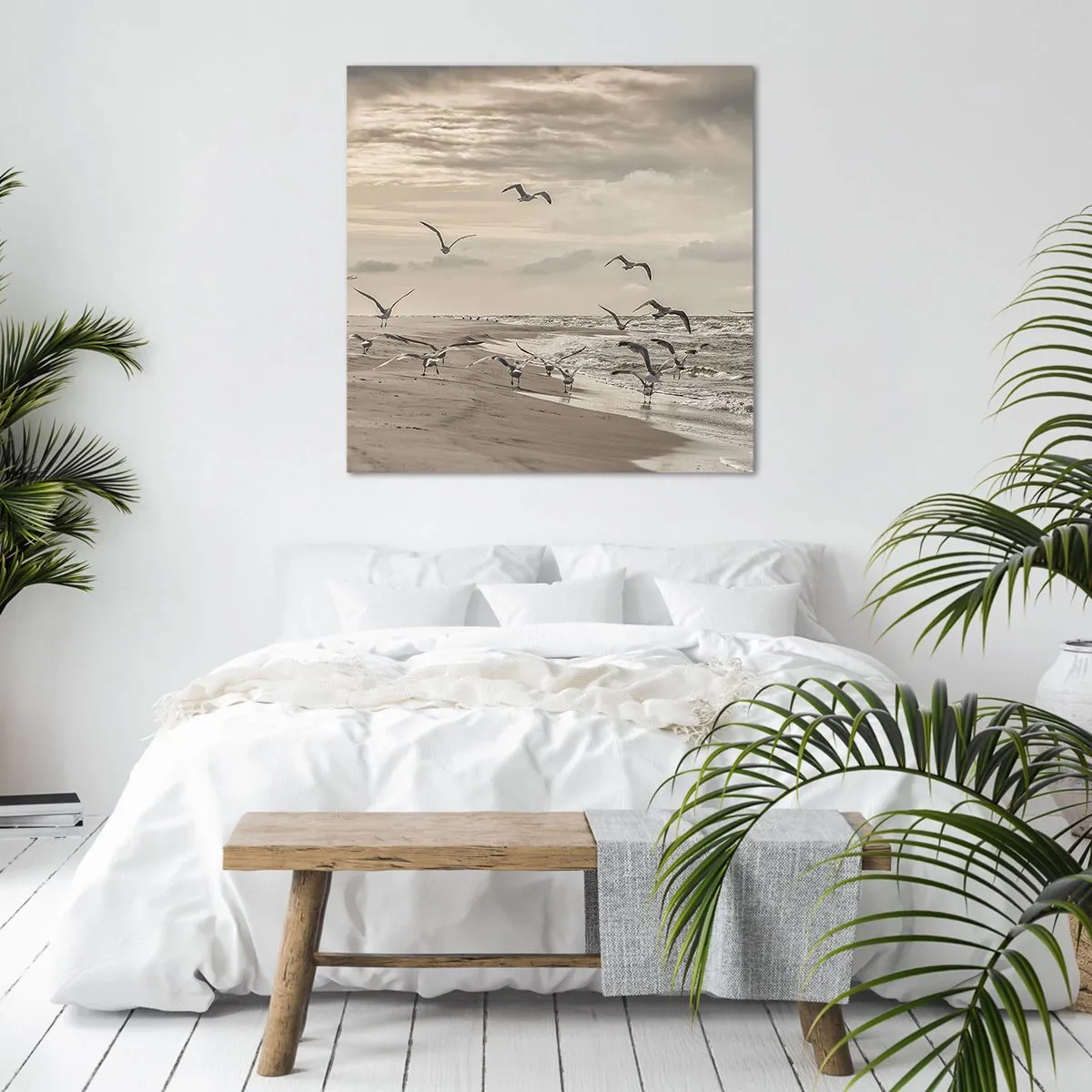 Bild auf Leinwand - Leinwandbild - Meeresrauschen, Vogelgesang - 30x30 cm
