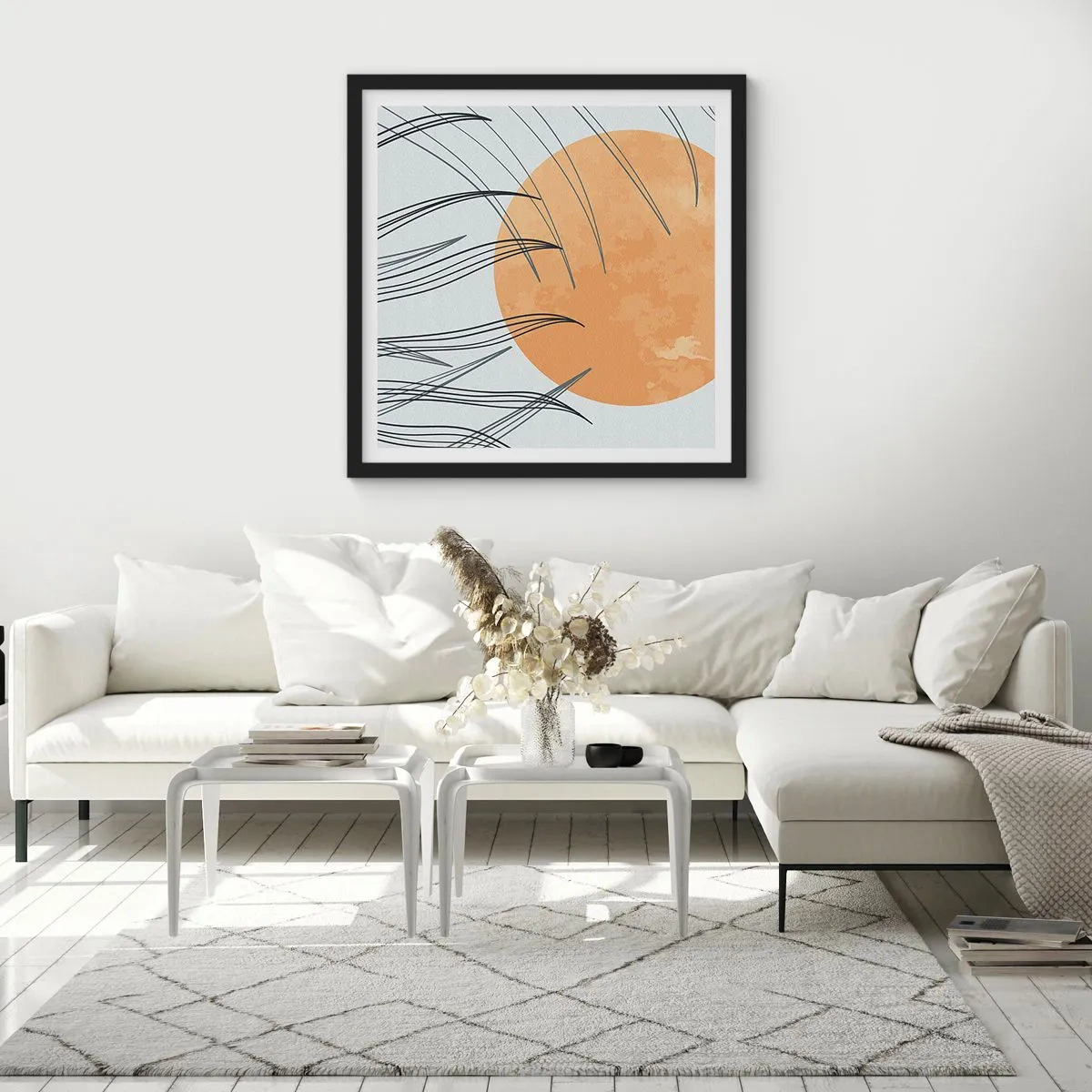 Poster in einem schwarzem Rahmen - Immer der Sonne entgegen - 40x40 cm