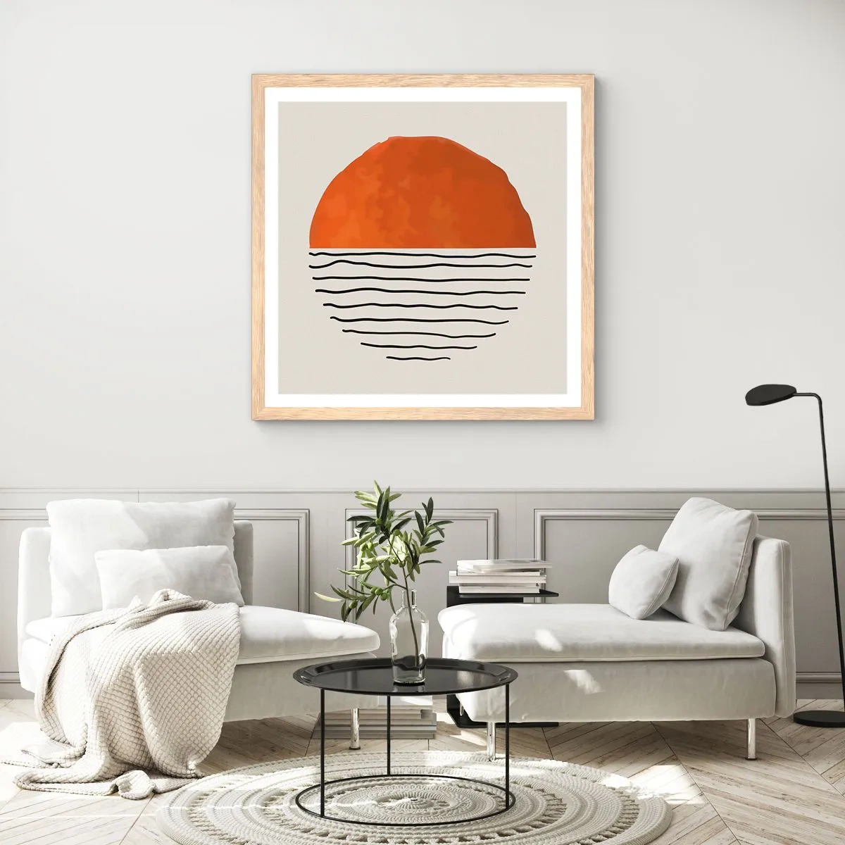 Poster in einem Rahmen aus heller Eiche - Im japanischen Klima - 30x30 cm