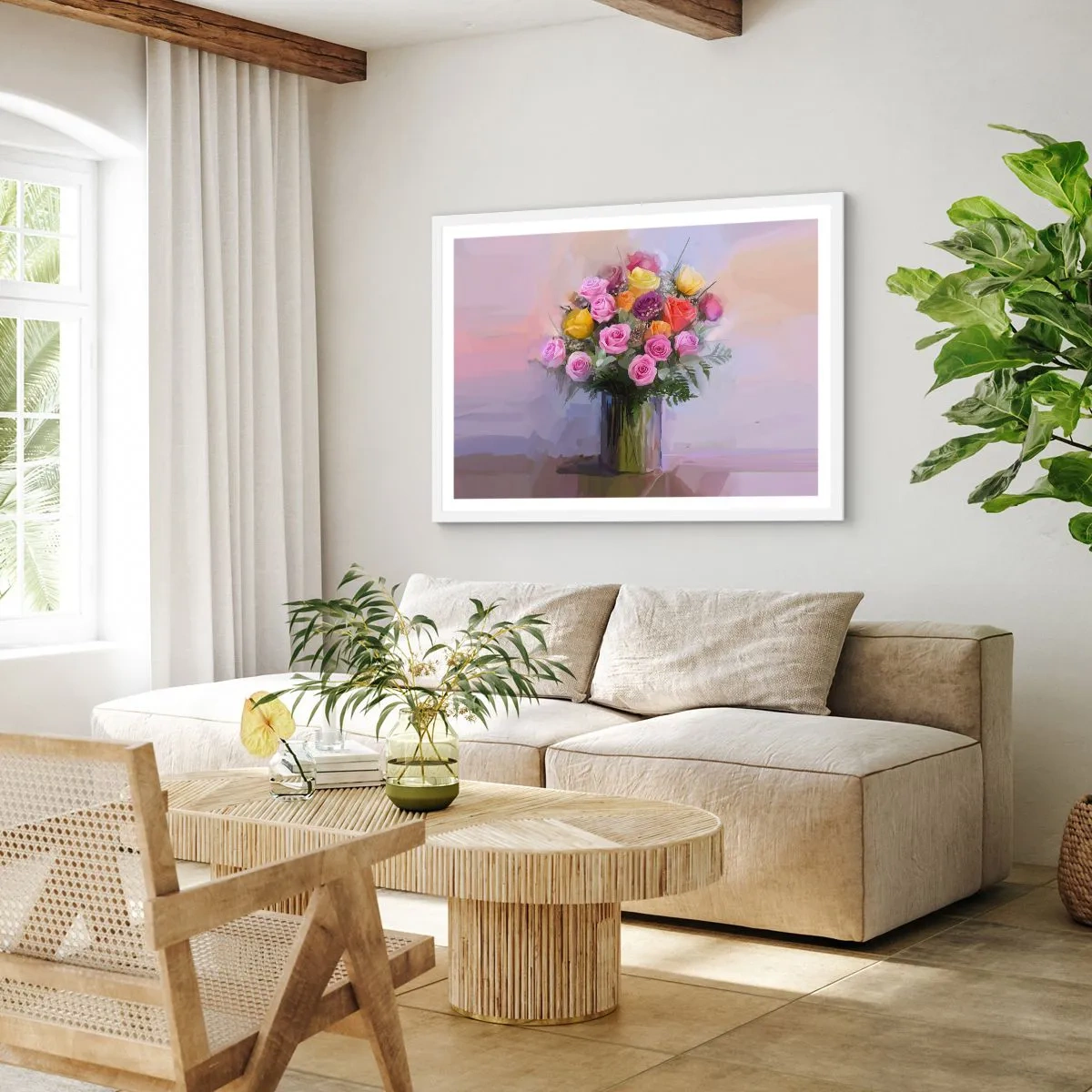 Poster in einem weißen Rahmen - Festgehaltene Schönheit - 70x50 cm