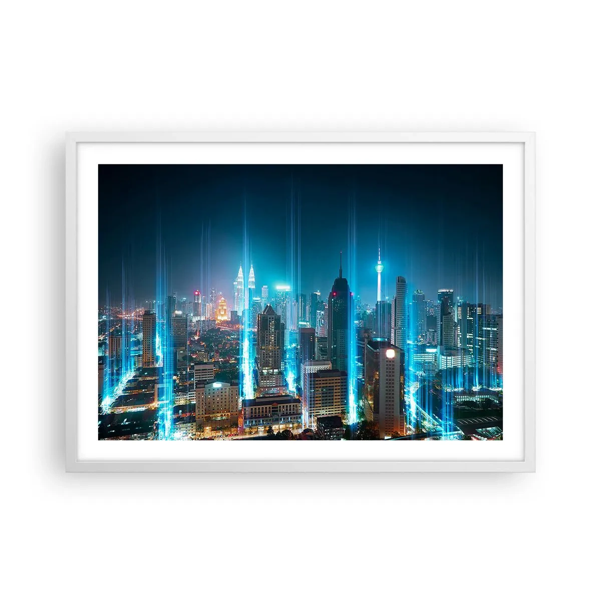 Poster in einem weißen Rahmen - Auf Berliner Art gegen den Himmel - 70x50 cm