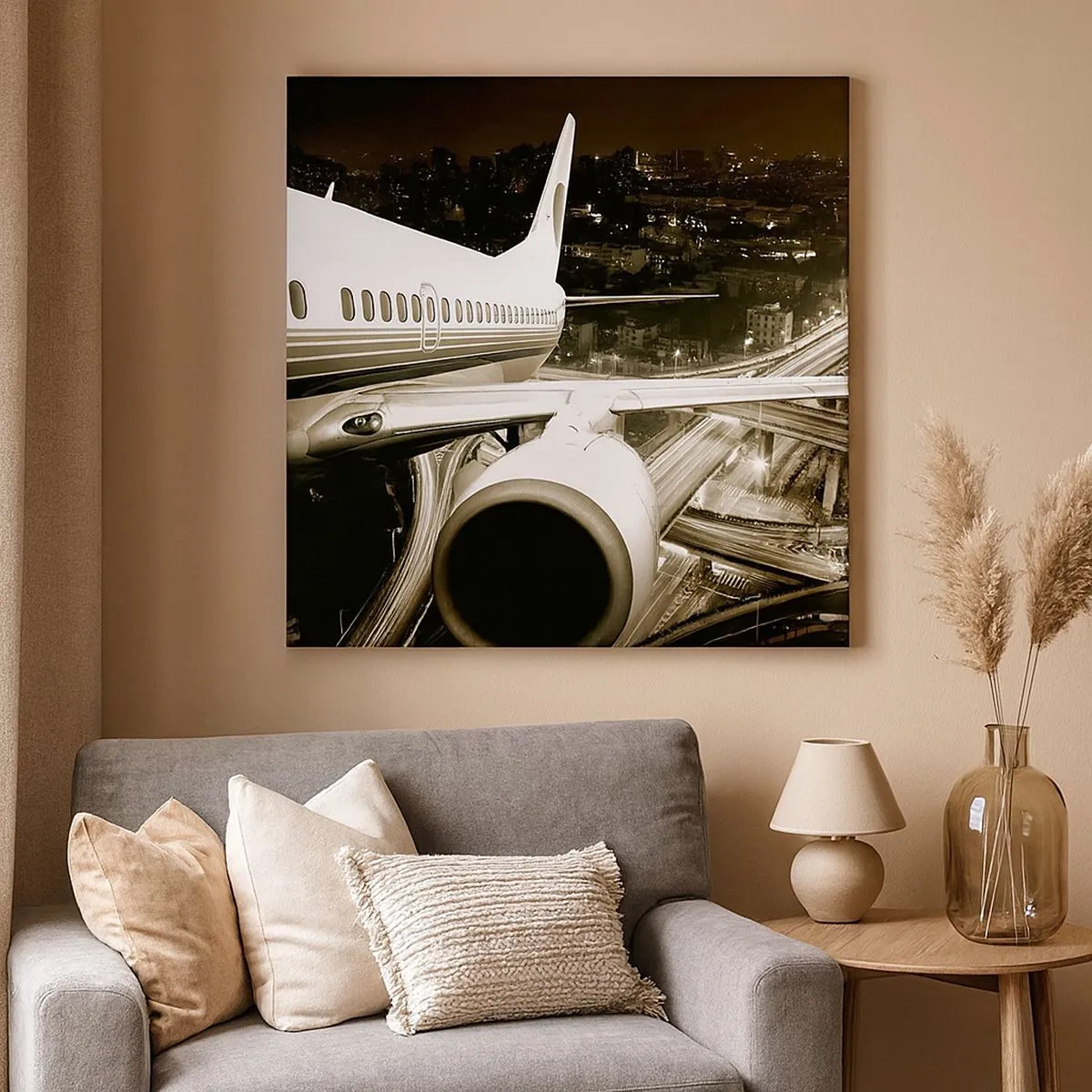 Bild auf Leinwand - Leinwandbild - In die Nacht fliegen - 30x30 cm