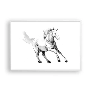 Poster in einem weißen Rahmen - Ungezähmte Seele - 100x70 cm