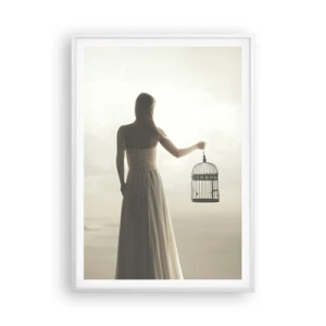Poster in einem weißen Rahmen - Sei frei - 70x100 cm