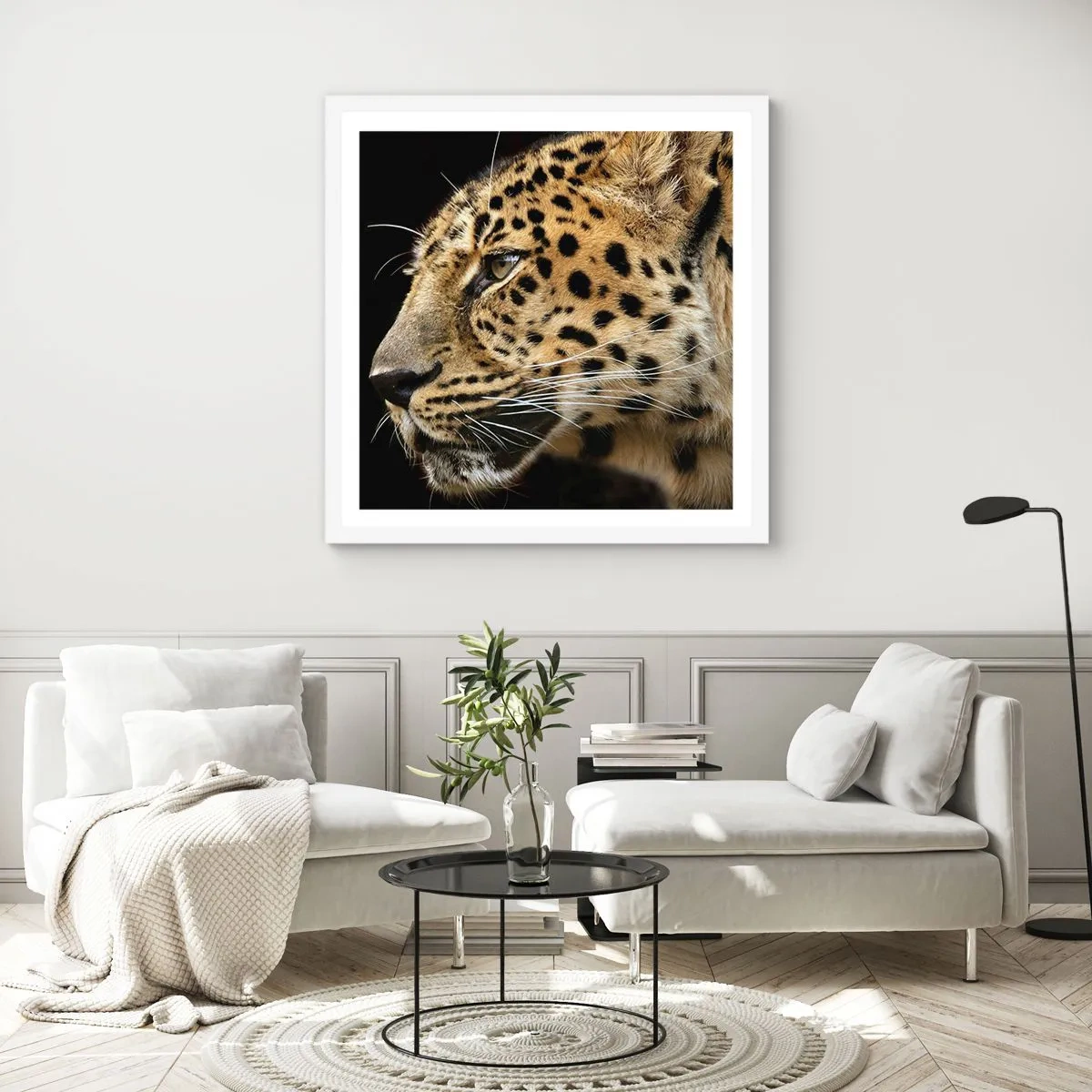 Poster in einem weißen Rahmen - Ruhig, fokussiert, bereit - 40x40 cm