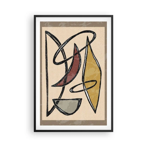 Poster in einem schwarzem Rahmen - Komposition – Bögen und Ovale - 61x91 cm