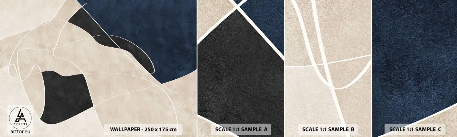 Fototapetenmuster Standard Eco - Abstrakte Komposition – Farbkontrast - Modern, Abstraktion, Stück - 100x30 cm