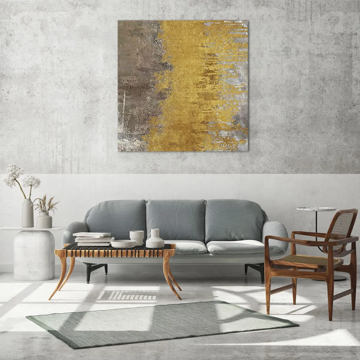 Glasbild - Bild auf glas - Goldene Explosion - 30x30 cm