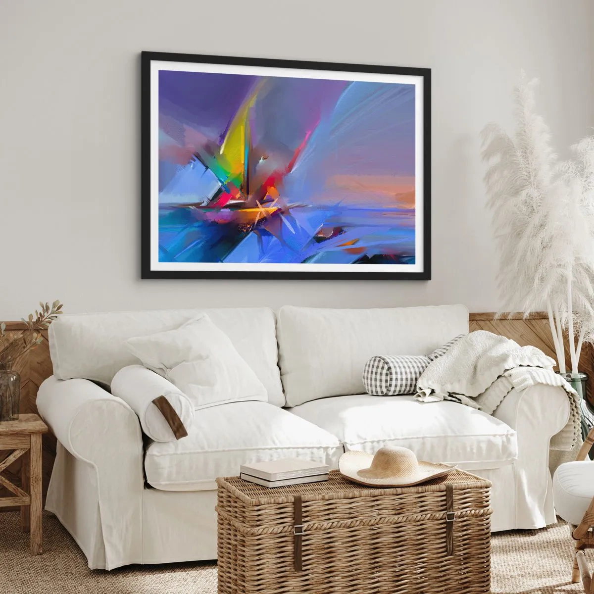 Poster in einem schwarzem Rahmen - Propeller wie ein Vogel - 91x61 cm