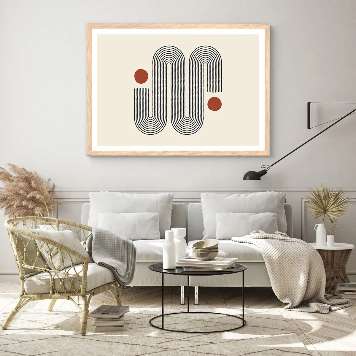 Poster in einem Rahmen aus heller Eiche - Vom Anfang bis zum Ende - 100x70 cm