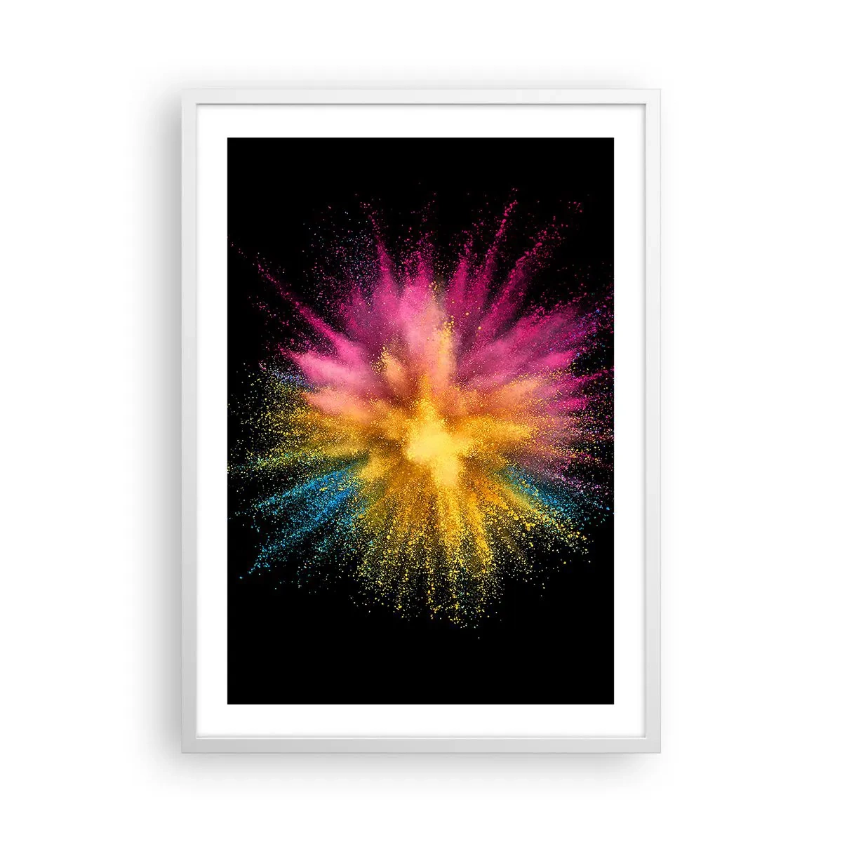 Poster in einem weißen Rahmen - Die Geburt der Farben - 50x70 cm