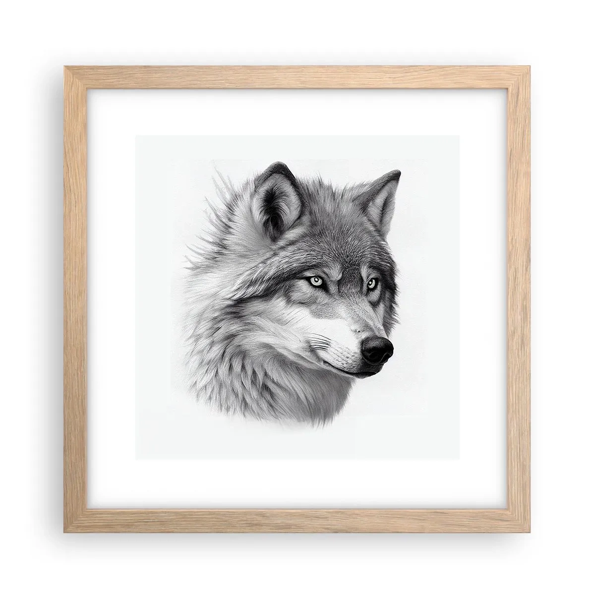 Poster in einem Rahmen aus heller Eiche - Alpha – ohne Zweifel - 30x30 cm