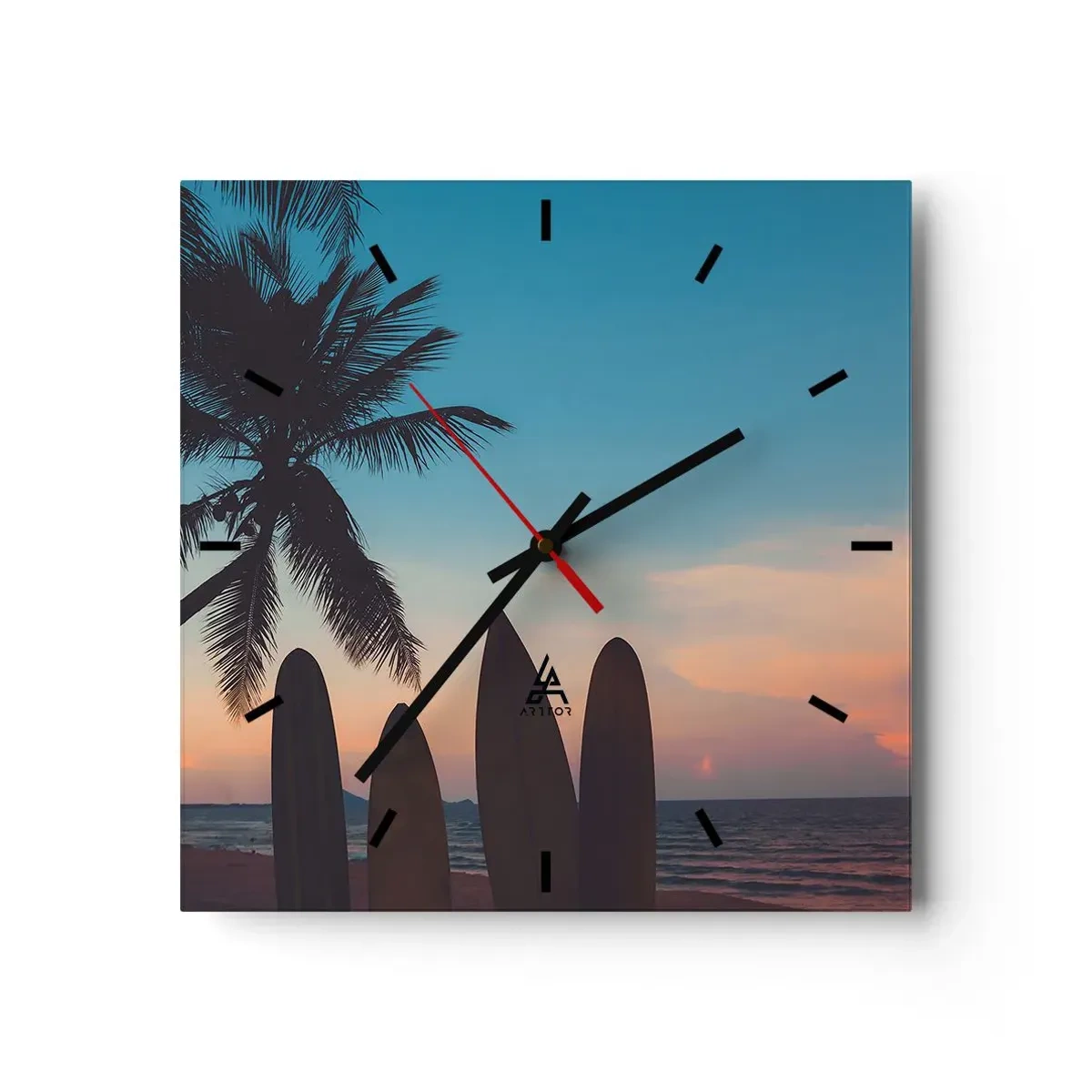 Wanduhr - Glasuhr - Morgen wird es auch lustig - 40x40 cm