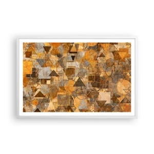 Poster in einem weißen Rahmen - Die Welt in Form - 91x61 cm