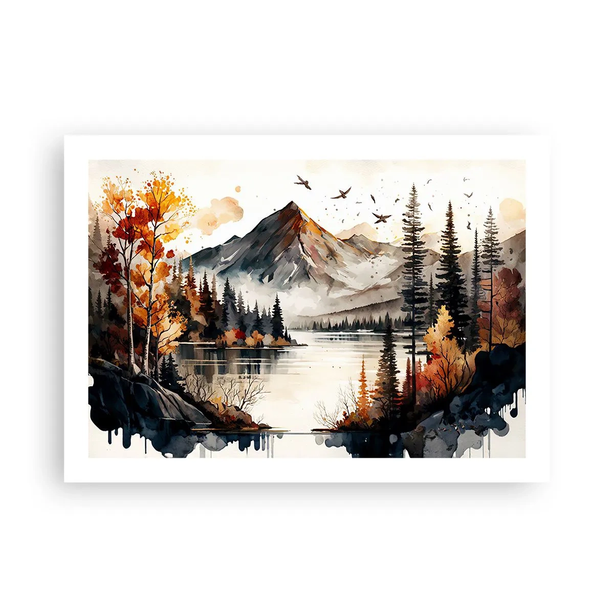 Poster - Goldener Herbst in den Bergen - 70x50 cm
