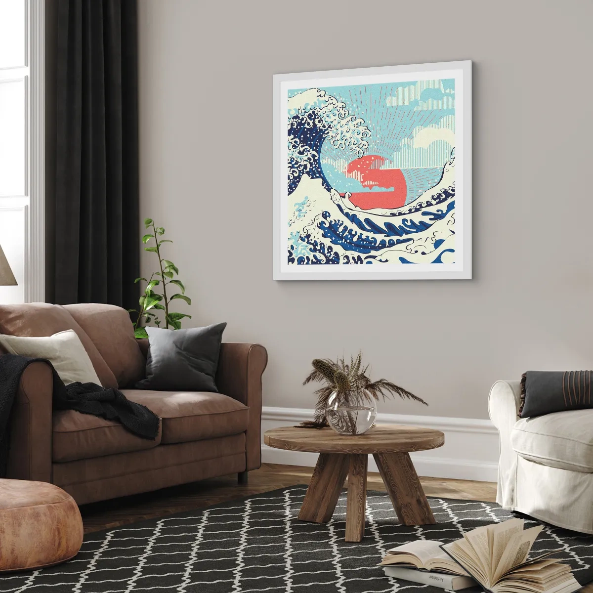 Poster in einem weißen Rahmen - Von japanischer Inspiration - 30x30 cm