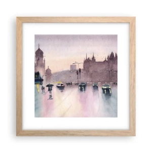 Poster in einem Rahmen aus heller Eiche - Im regnerischen Dunst - 30x30 cm