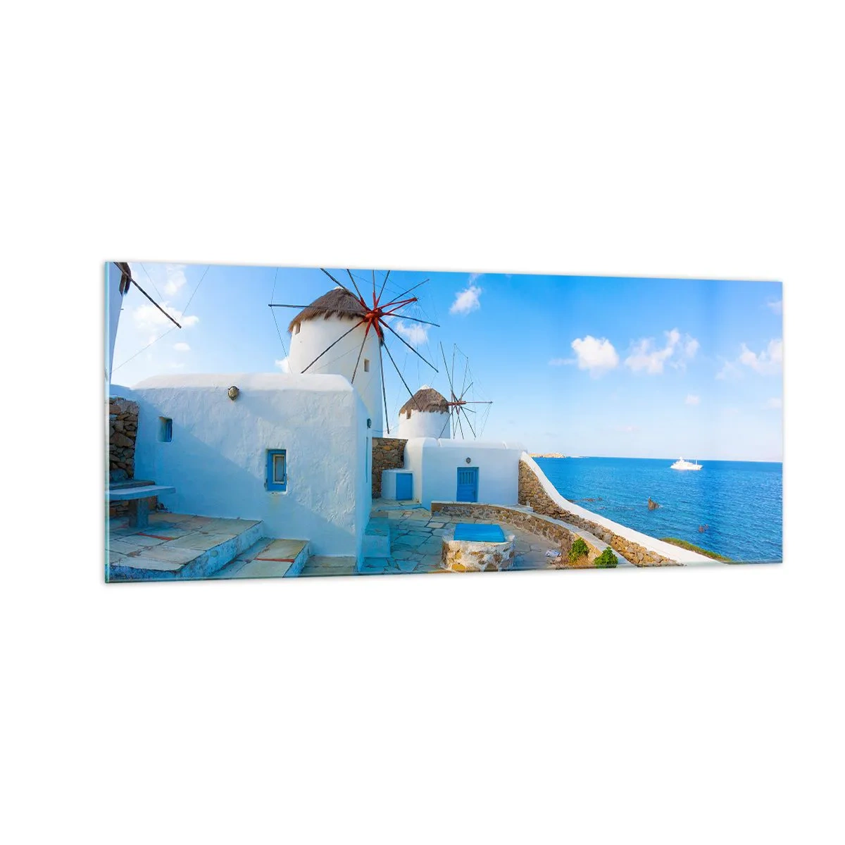 Glasbild - Bild auf glas - Der blaue Wind vom Meer - 100x40 cm