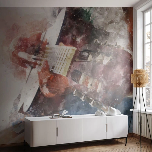 Fototapete Premium Sand - Und was halten Sie davon? - Abstraktion, Musik, Gitarre - 300x210 cm
