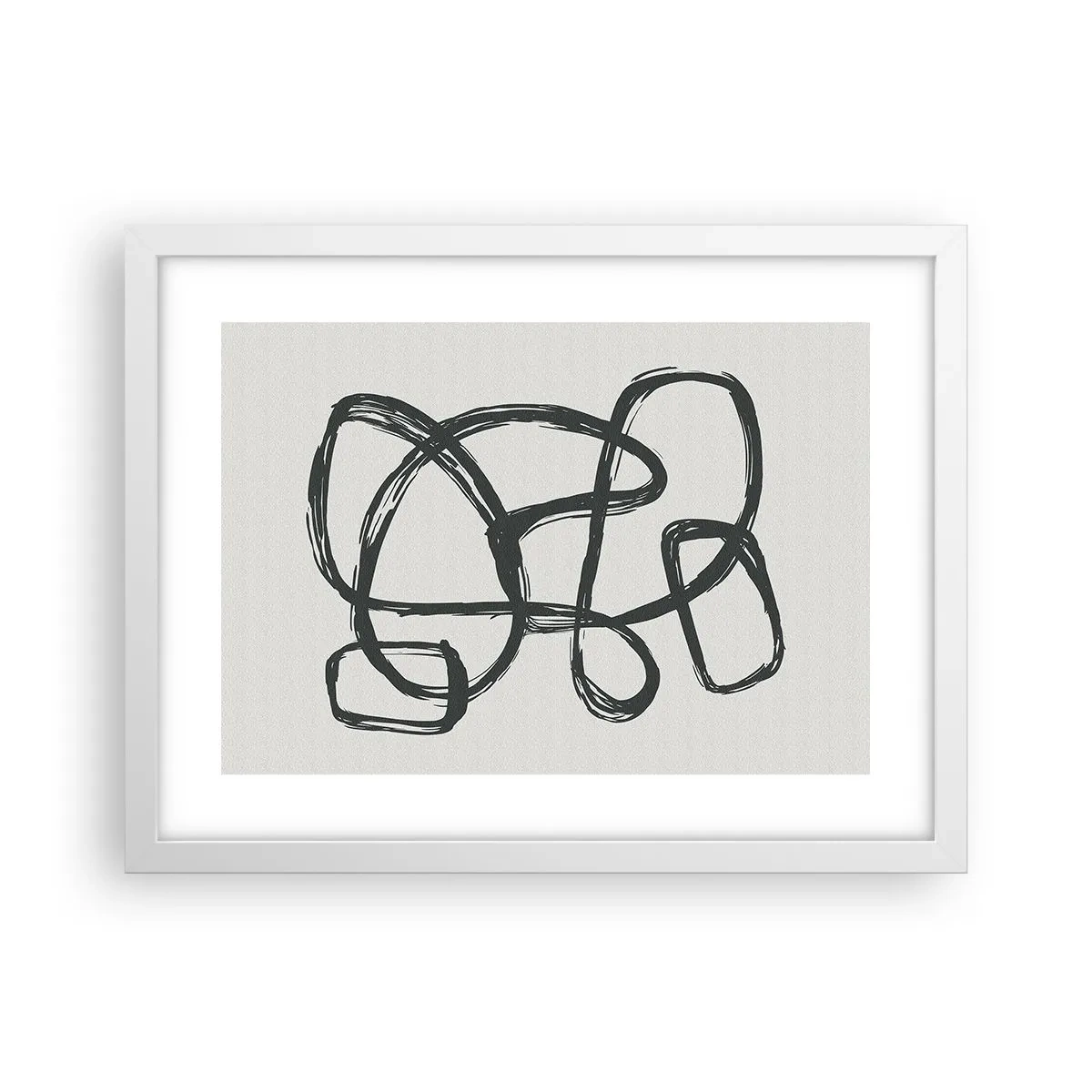 Poster in einem weißen Rahmen - Schleifenabstraktion - 40x30 cm