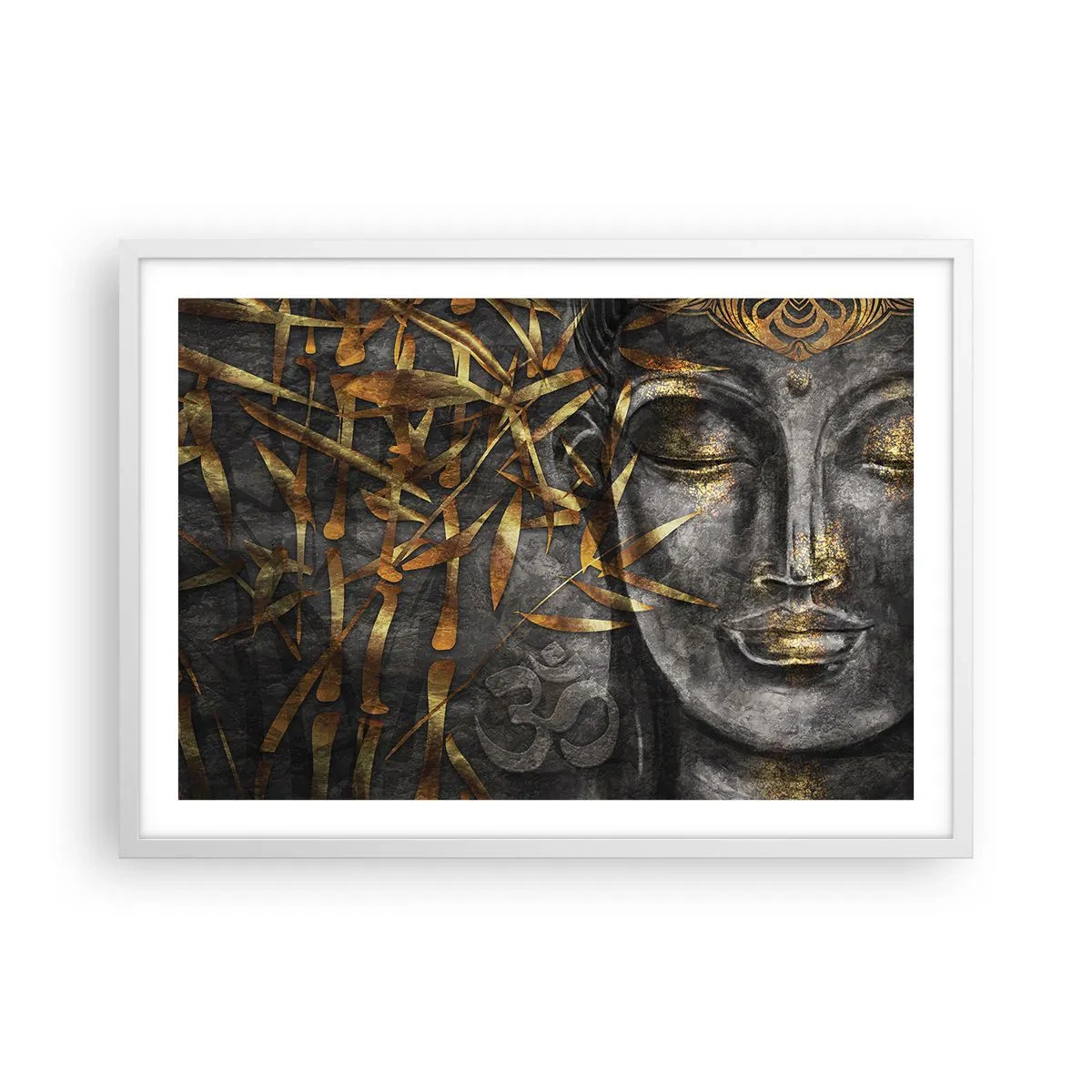 Poster in einem weißen Rahmen - Fühle den Frieden - 70x50 cm