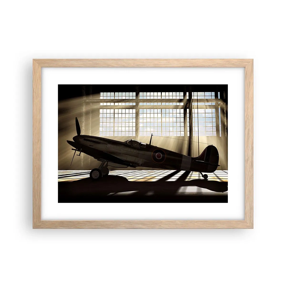 Poster in einem Rahmen aus heller Eiche - Die Ruhe eines Kriegers - 40x30 cm