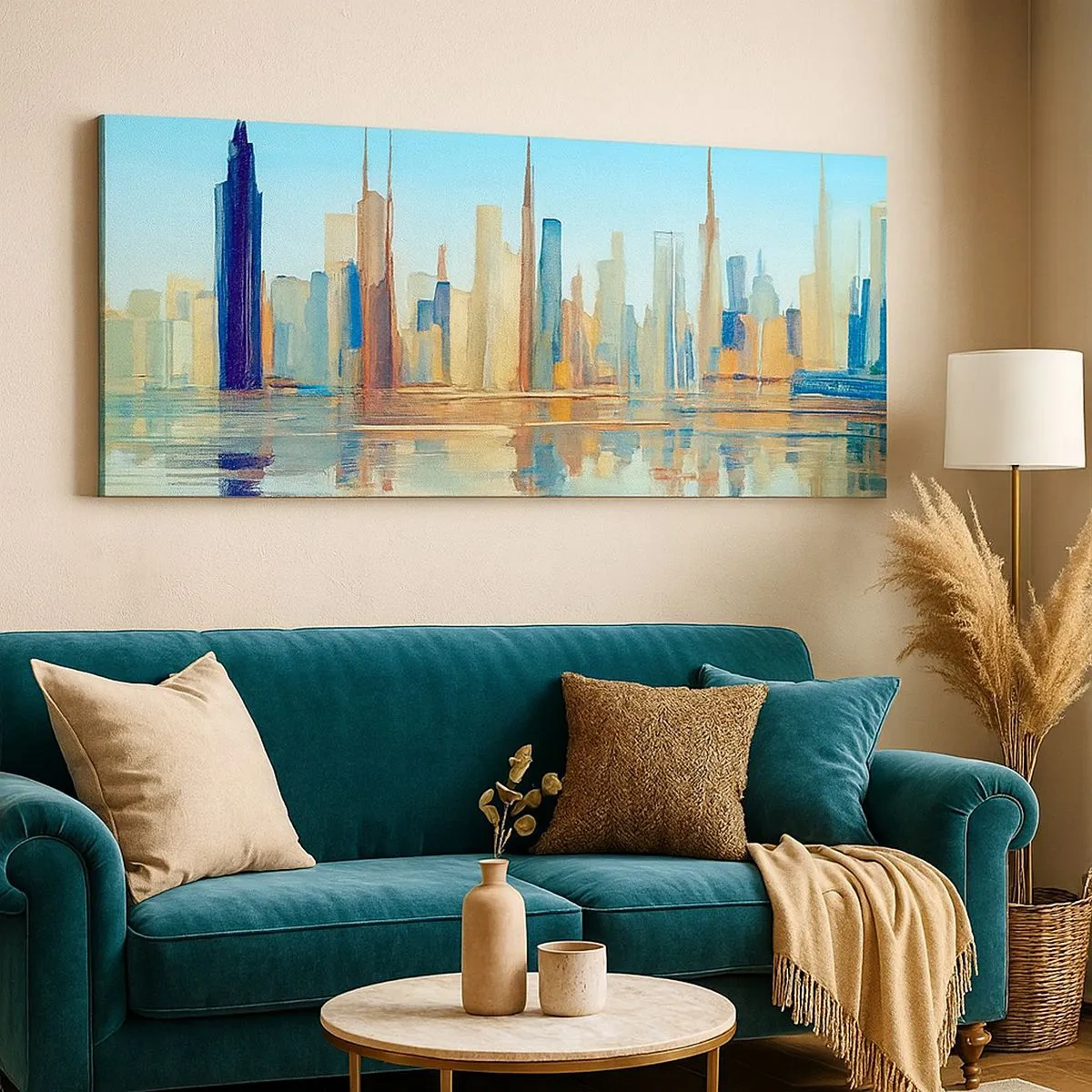 Bild auf Leinwand - Leinwandbild - Sonnige Metropole - 100x40 cm