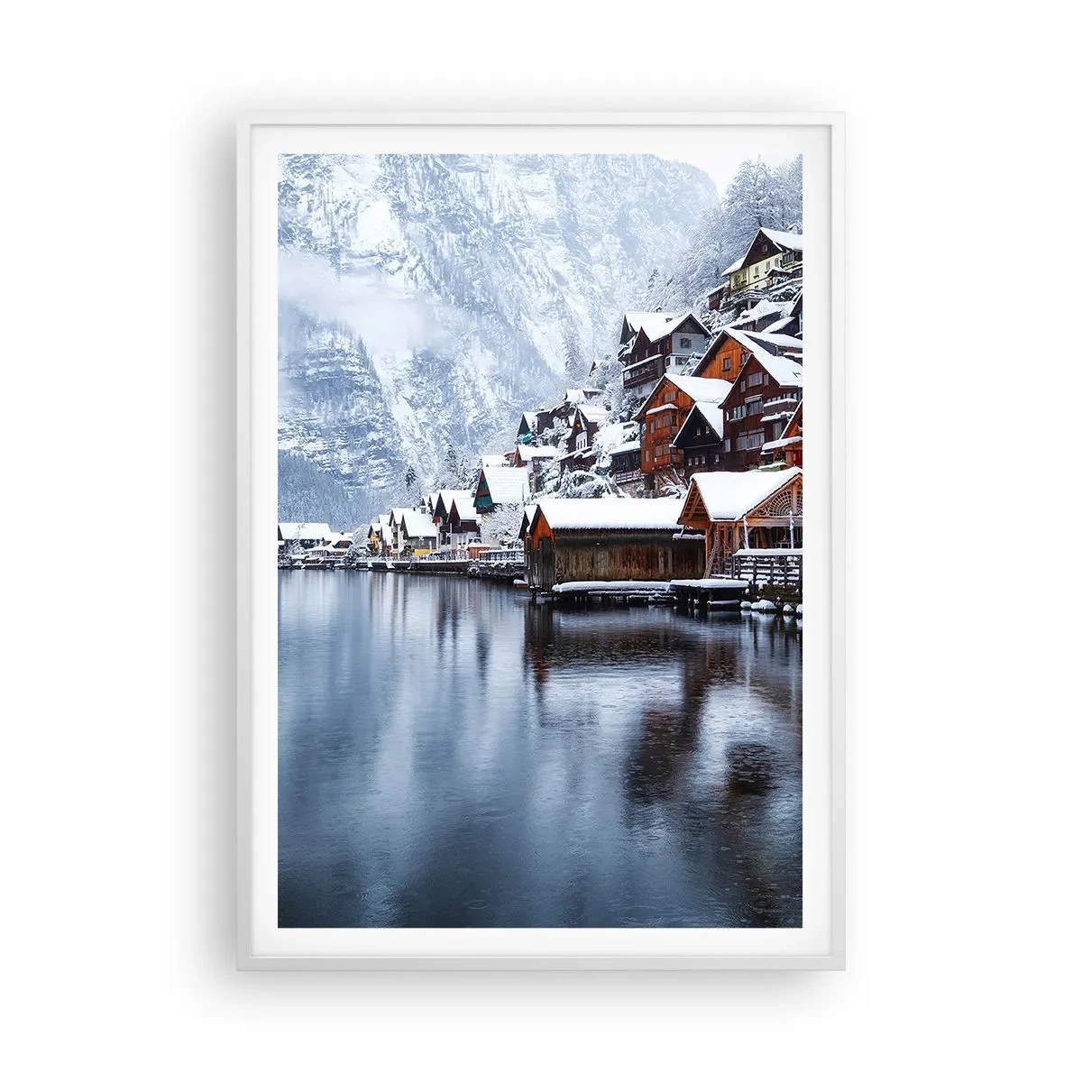Poster in einem weißen Rahmen - In winterlicher Dekoration - 70x100 cm