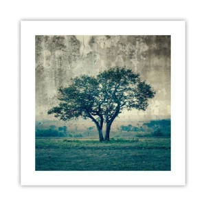 Poster - Ein Apfelbaum auf blauem Feld? - 40x40 cm