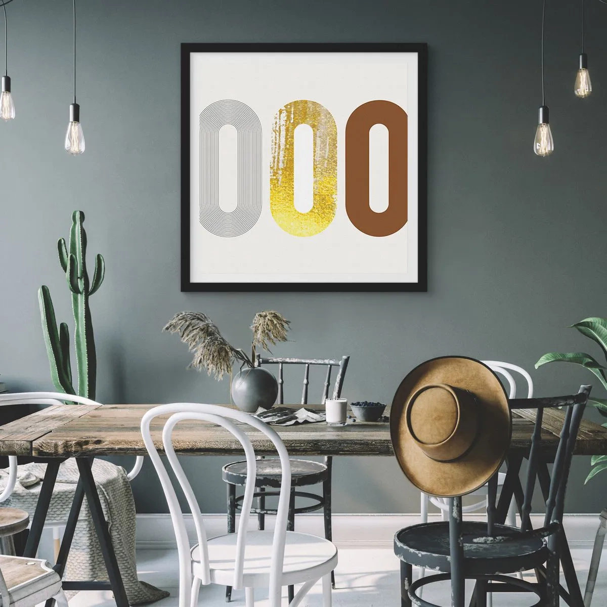 Poster in einem schwarzem Rahmen - Oooh! - 40x40 cm