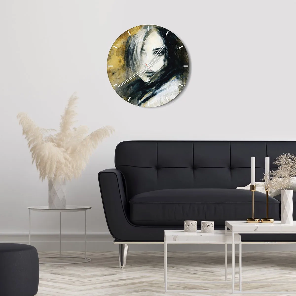 Wanduhr - Glasuhr - unschuldiger oder sinnlicher? - 30x30 cm