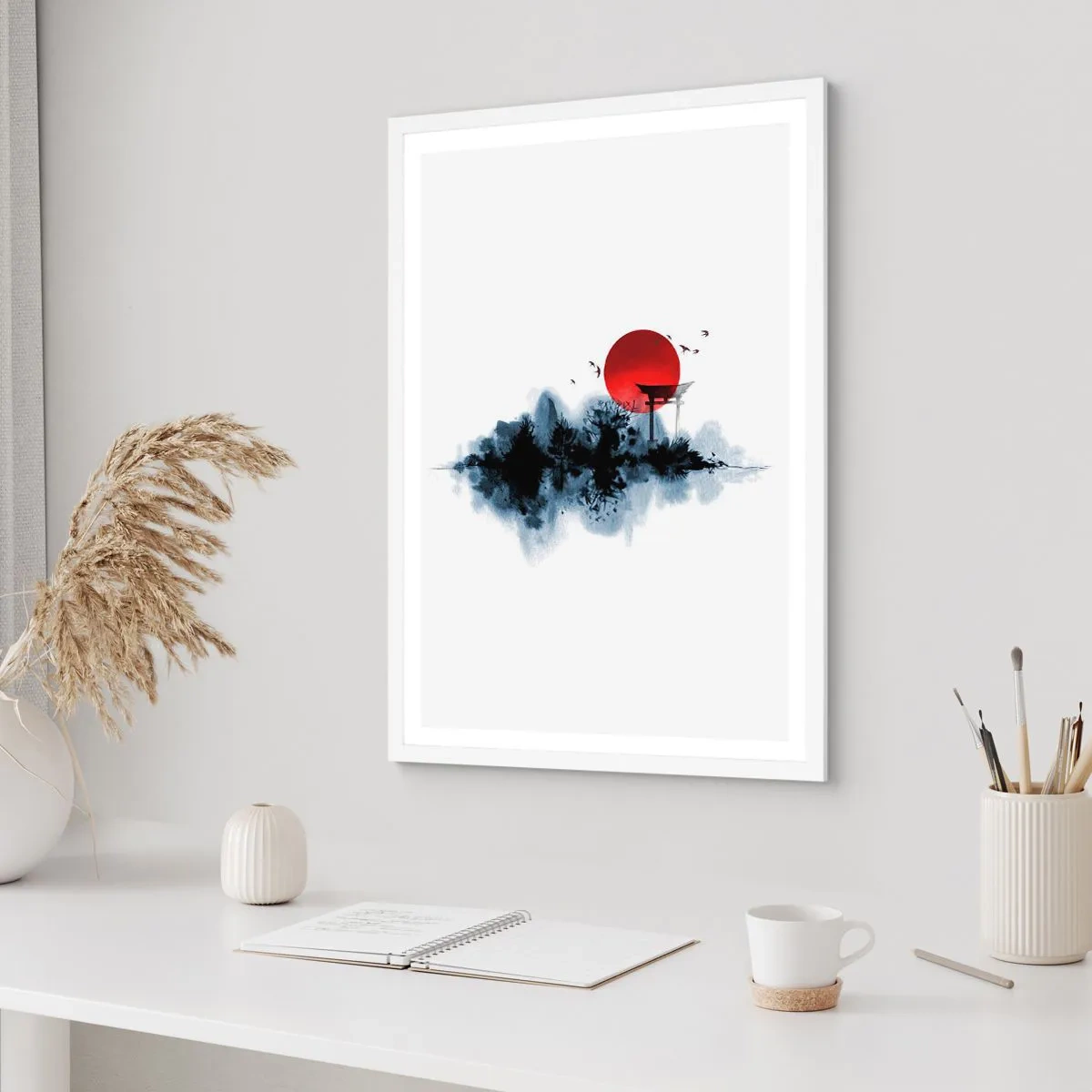 Poster in einem weißen Rahmen - Japanische Sicht - 61x91 cm