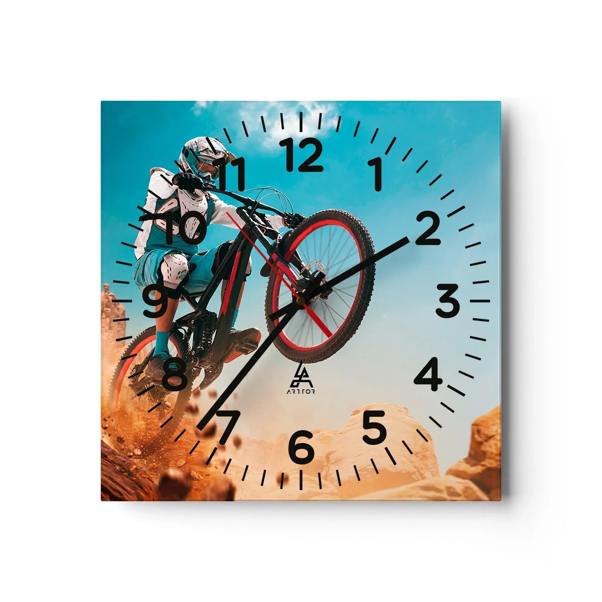 Wanduhr - Glasuhr - Fahrrad-Wahnsinn-Dämon - 40x40 cm