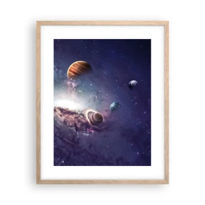 Poster in einem Rahmen aus heller Eiche - Solar-Tanz-System - 40x50 cm