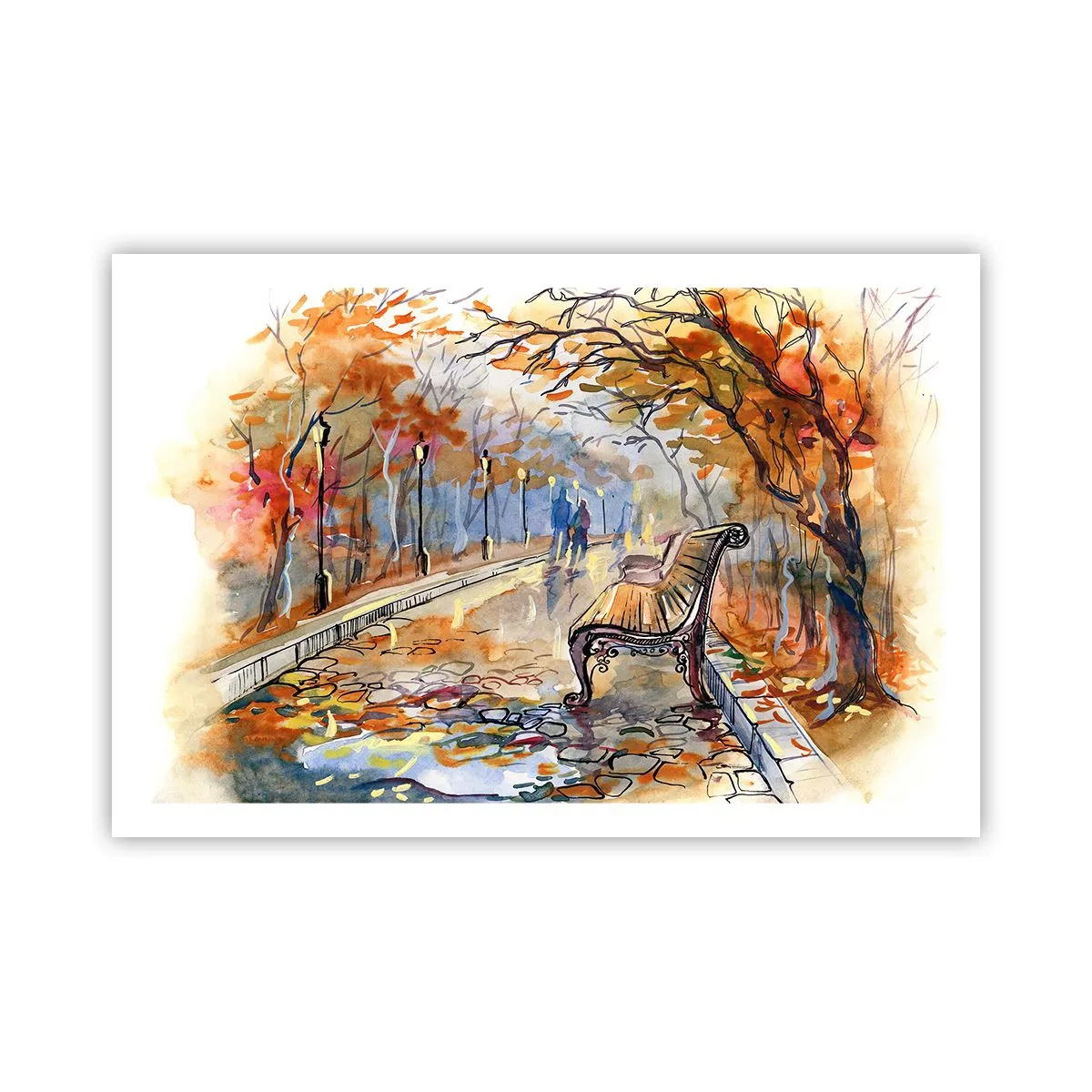 Poster - Gemeinsam im Herbst wandern - 91x61 cm