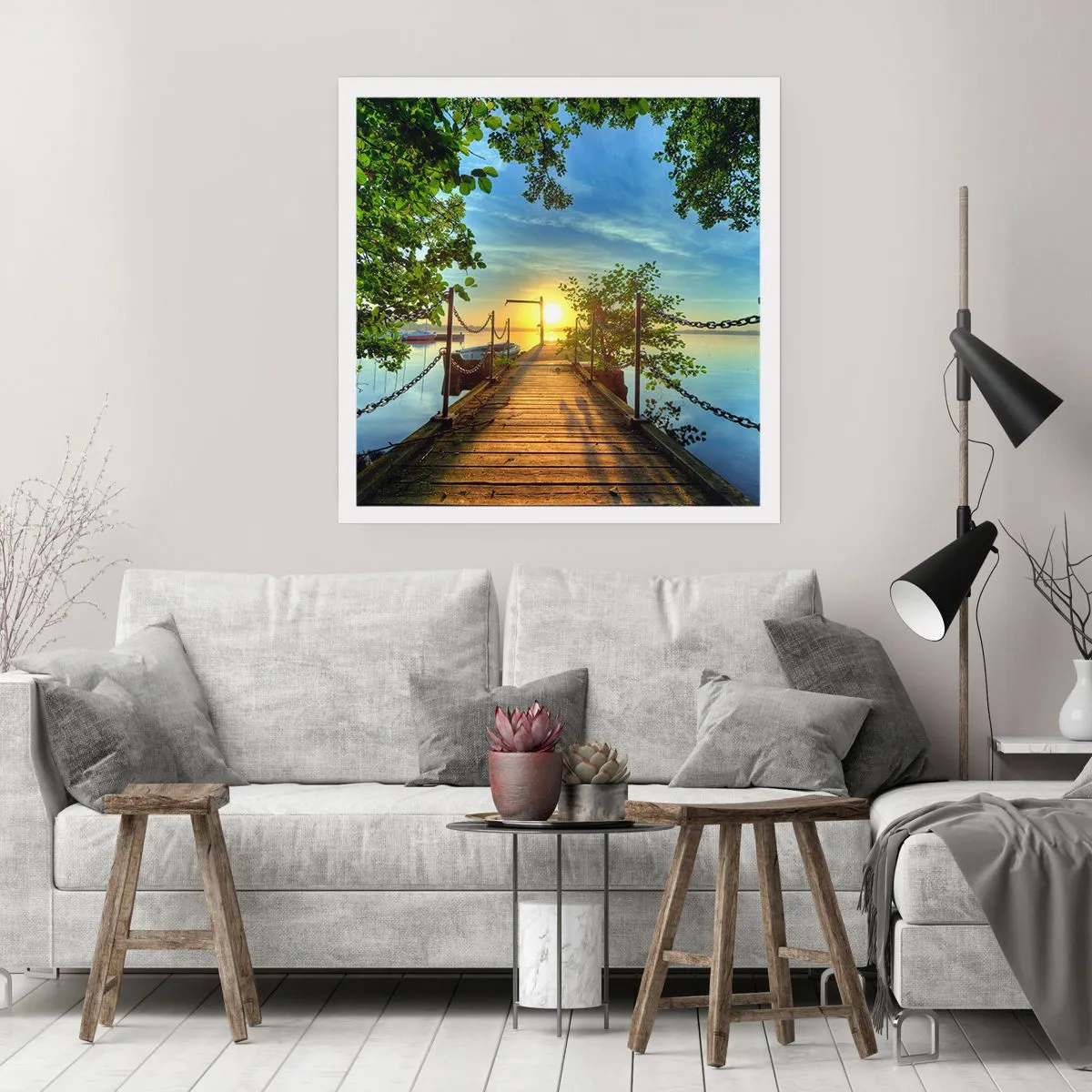Poster - Westen auf dem Wasser - 50x50 cm