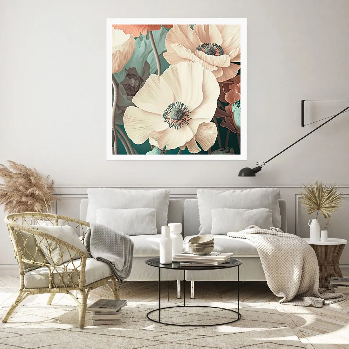 Poster - Flüstern von Mohnblumen - 50x50 cm