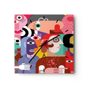 Wanduhr - Glasuhr - Wir sind von Herrn Picasso - 40x40 cm