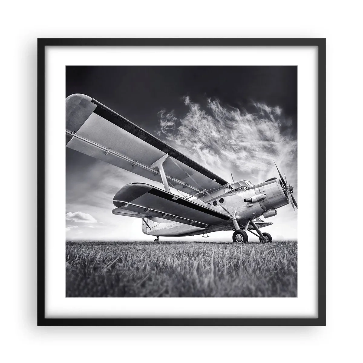 Poster in einem schwarzem Rahmen - Der geflügelte Wanderer - 50x50 cm